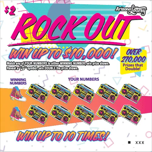 Rock Out Arizona scratcher ticket