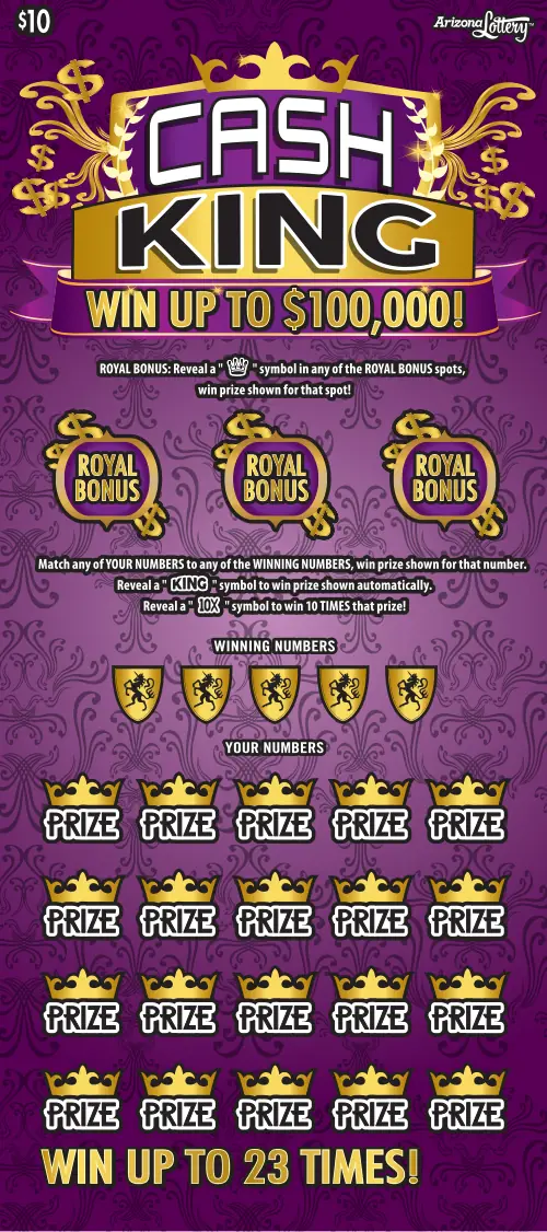 Cash King Arizona scratcher ticket