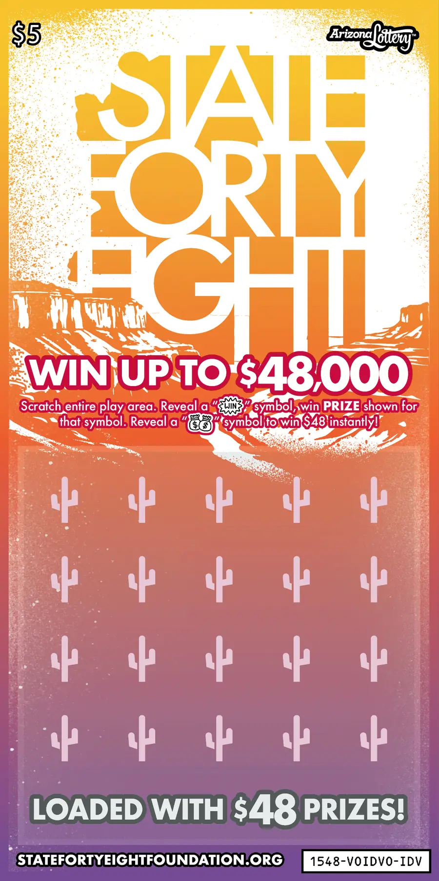 State Forty Eight Arizona scratcher ticket