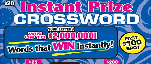 Instant Prize Crossword California scratcher ticket