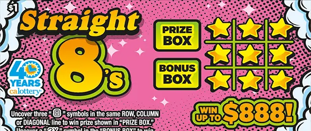 Straight 8's California scratcher ticket