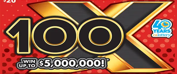 100X California scratcher ticket
