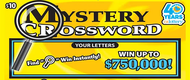 Mystery Crossword California scratcher ticket