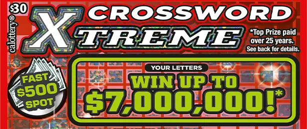 Crossword Xtreme California scratcher ticket