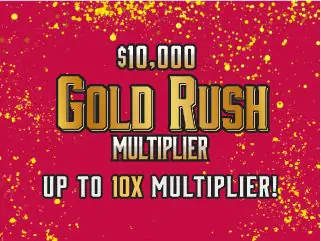 $10,000 GOLD RUSH MULTIPLIER Florida scratch-off ticket