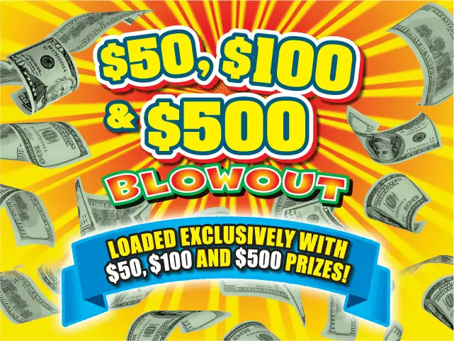 $50, $100 & $500 BLOWOUT Florida scratch-off ticket