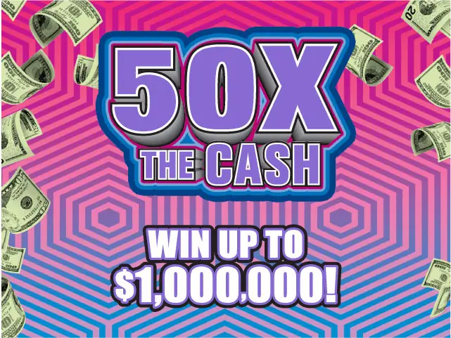 50X THE CASH Florida scratch-off ticket
