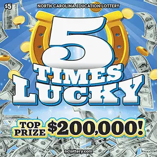5 Times Lucky North Carolina scratch-off ticket