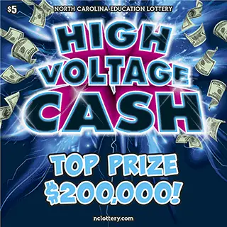 High Voltage Cash North Carolina scratch-off ticket