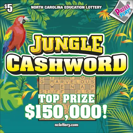 Jungle Cashword North Carolina scratch-off ticket