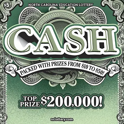 CASH North Carolina scratch-off ticket