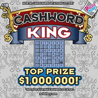Cashword King North Carolina scratch-off ticket