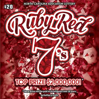 Ruby Red 7's North Carolina scratch-off ticket