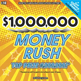 $1,000,000 Money Rush North Carolina scratch-off ticket