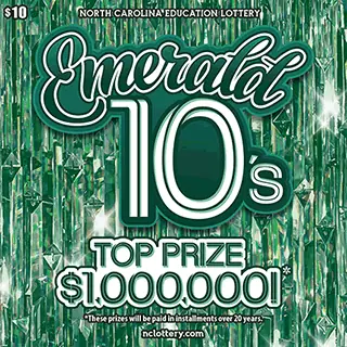 Emerald 10's North Carolina scratch-off ticket