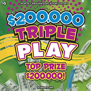 $200,000 Triple Play North Carolina scratch-off ticket