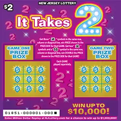 It Takes 2 New Jersey scratch-off ticket