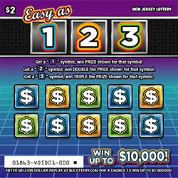 Easy As 123 New Jersey scratch-off ticket