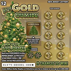 It's Gold Outside New Jersey scratch-off ticket