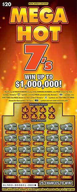 Mega Hot 7's New Jersey scratch-off ticket