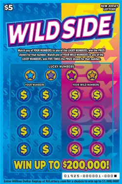 Wild Side New Jersey scratch-off ticket