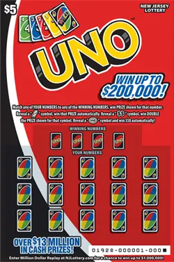 UNO New Jersey scratch-off ticket