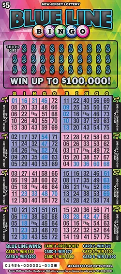 Blue Line Bingo New Jersey scratch-off ticket