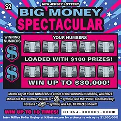 Big Money Spectacular New Jersey scratch-off ticket