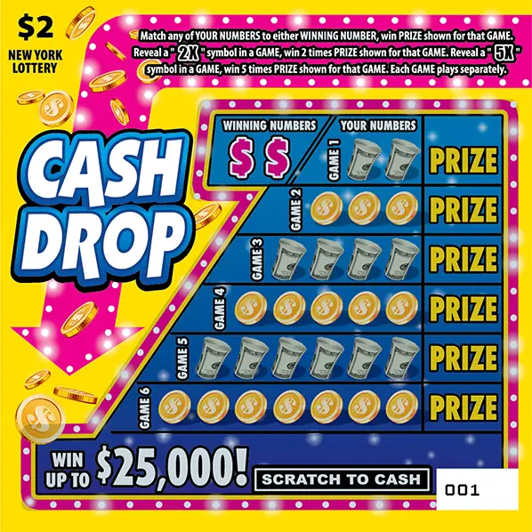 CASH DROP New York scratch-off ticket