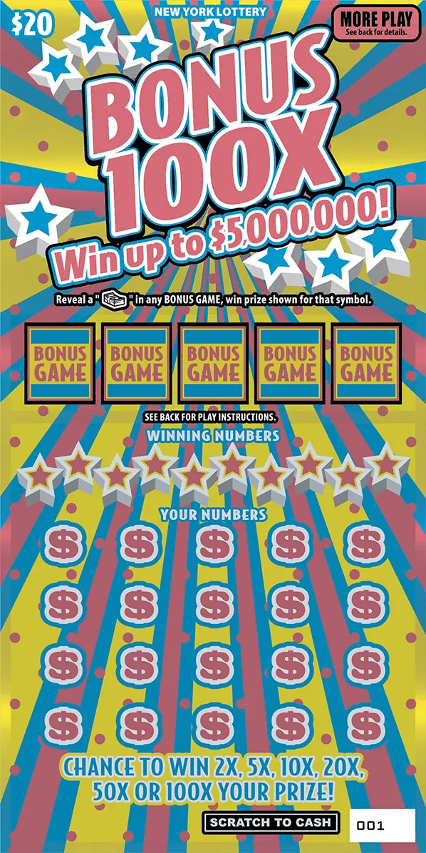 BONUS 100X New York scratch-off ticket