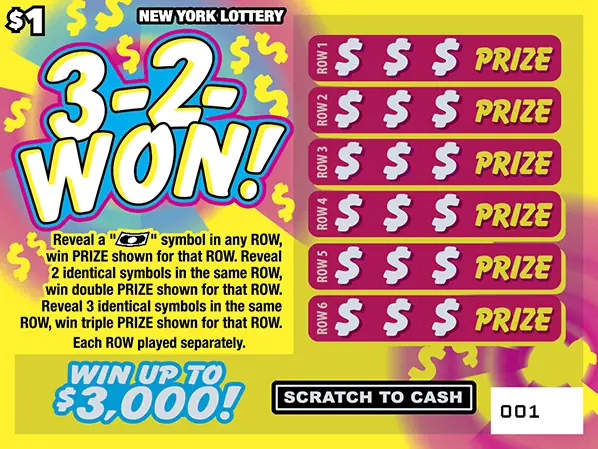 3-2-WON! New York scratch-off ticket