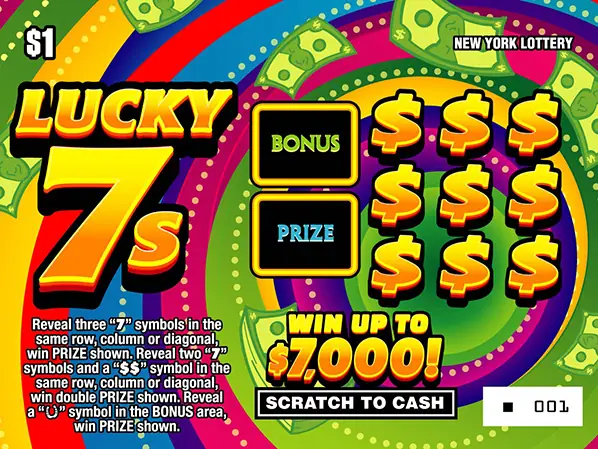 LUCKY 7'S New York scratch-off ticket
