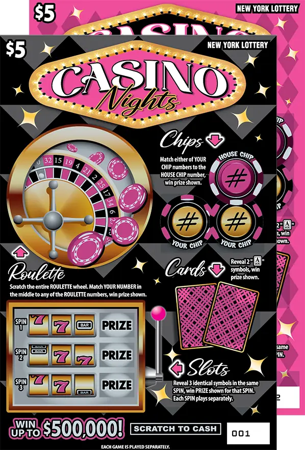 CASINO NIGHTS New York scratch-off ticket
