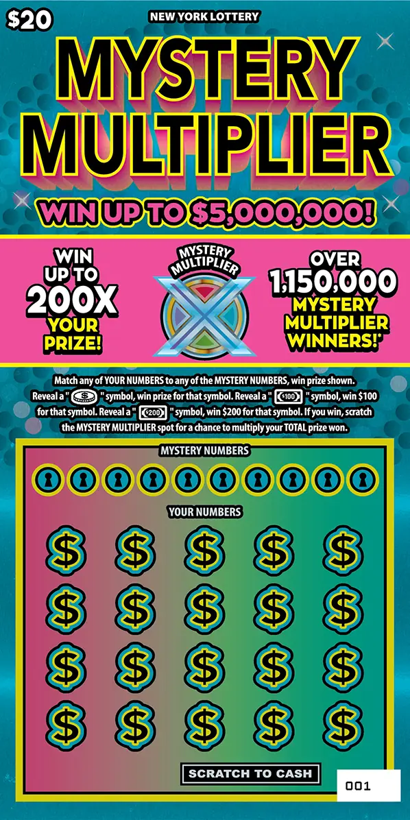 MYSTERY MULTIPLIER New York scratch-off ticket