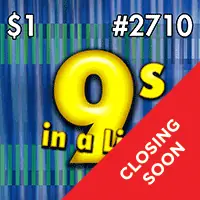 9s In A Line Texas scratch-off ticket